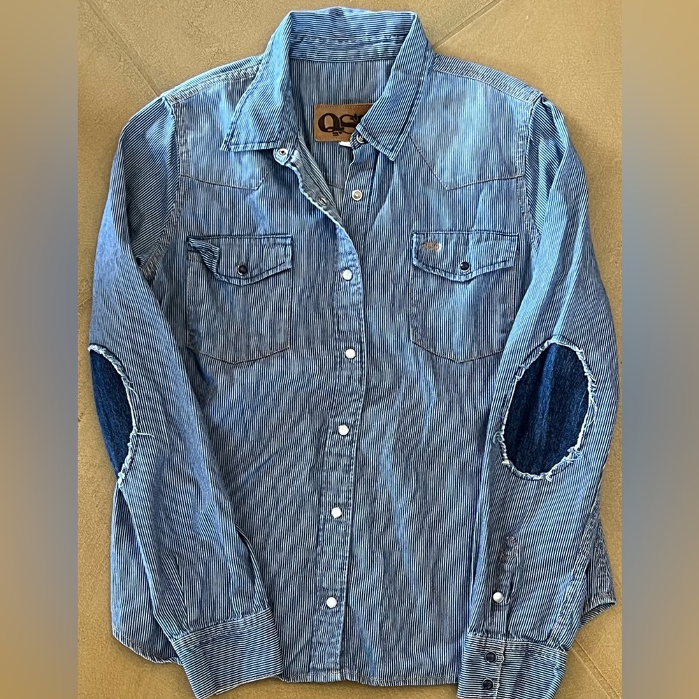 Quicksilver Denim Railroad Cowgirl Western Shirt